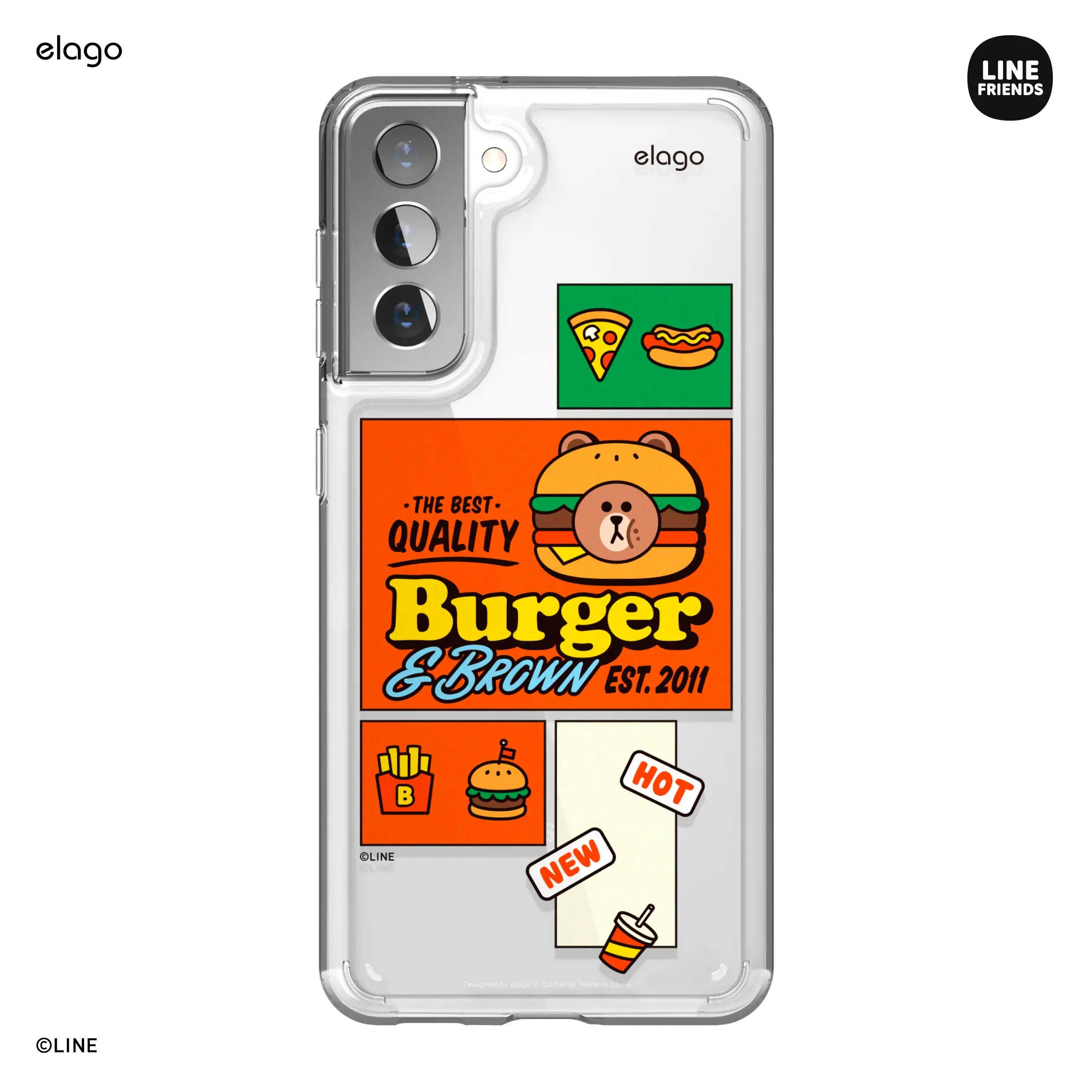 LINE FRIENDS | elago Burger Time Case for Galaxy S21 [3 Styles]