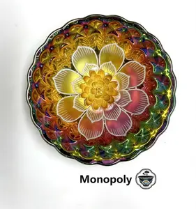 Handmade Iridescent Gold Inlaid Auspicious Flower Jianzhan Tea Cup, Luxury Glass Gongfu Tea Master Cup, Chinese Artisan Tea Ware