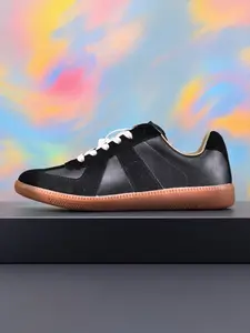 Minimalist Vintage German Training Shoes, Block Design, Unisex Breathable Casual Sneakers, Textile Upper, All Seasons