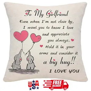 Last Minute Girlfriend Gifts from Boyfriend Girlfriend Cushion Cover Anniversary Gifts Birthday Gifts for Her Romantic Surprise for Her Throw Pillow Cover Cushion Case
