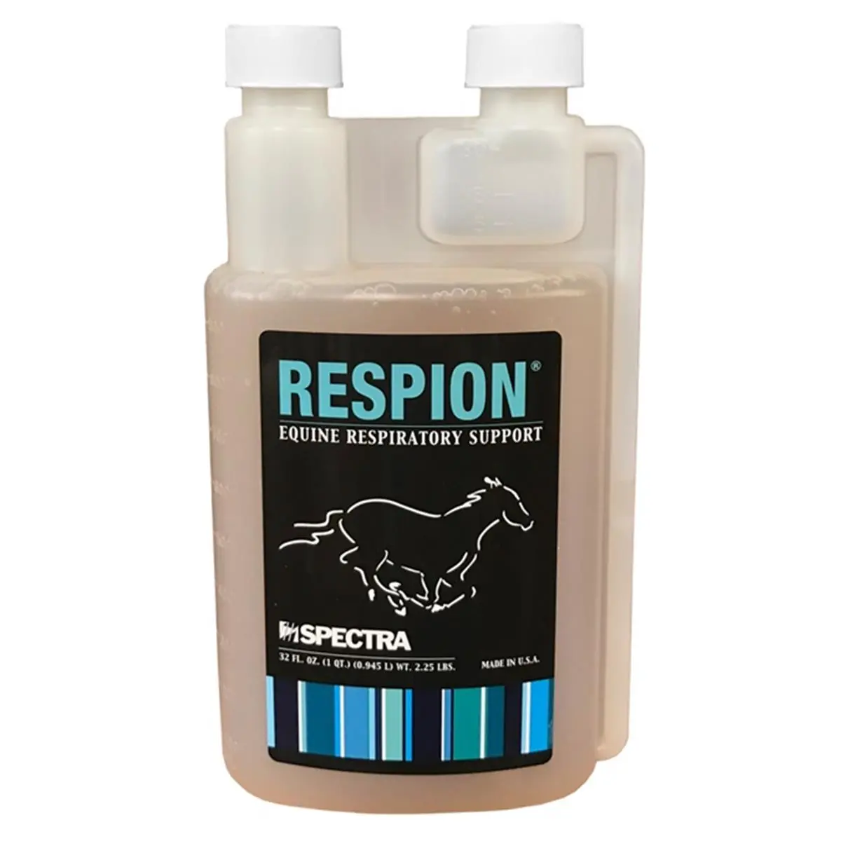 Spectra 40321 Respion Equine Premium Liquid Solution - 32 oz Garlic & Licorice Cough Suppressant Bottle, Administer 2 oz Daily for Better Results, Potassium Iodide