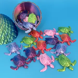 20 Pcs 3D Printed Sea Turtle Decor, Adorable Ocean Animal Statues for Halloween, Christmas, Easter, Desktop Display