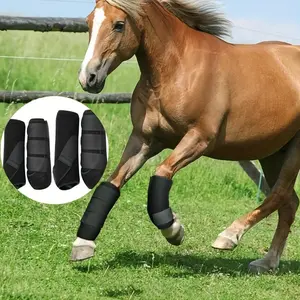 Breathable Horse Boots, 4 Counts/set Durable Comfortable Horse Leg Guards, Equestrian Supplies for Outdoor Riding
