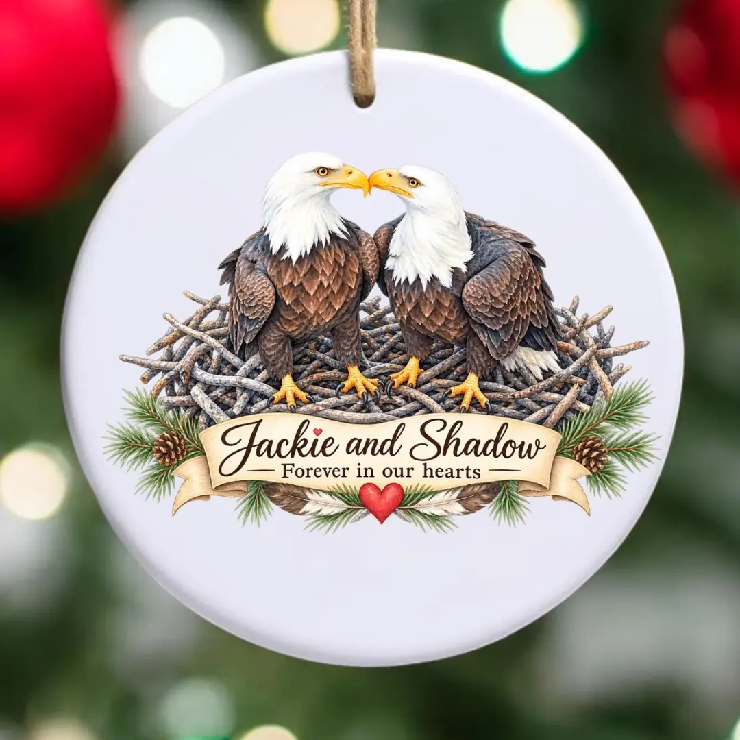 Jackie the Bald Eagle of Big Bear Lake Memorial Ornament