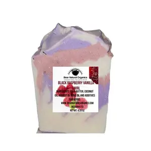 Black Raspberry Vanilla Swirl Olive Oil Soap Bar 4oz Body Care Organic Scent Gentle Nourishing Plant based Daily Fragrance Skin Repair Cleanser Scented
