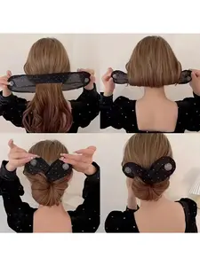 New Hairband with Mesh Bow, Mesh Butterfly Knot, Cloth Simple Sparkle Magic Twist Clip, Hairstyle Tool, Hair Accessory for Women Girls