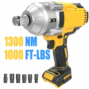 Brushless Cordless Impact Wrench 1/2'' Compatible with Dewalt 20V Battery（no battery）,1000Ft-lbs(1300N.m) High Torque, 3-Speed Modes, LED Light, Socket Kit & Belt Clip (Tool Only)