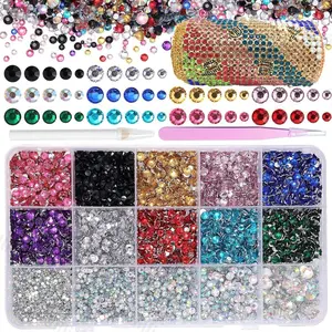 15000 Pcs Resin Rhinestones for Crafts, Colorful Jelly Resin Rhinestones for Bedazzling Gems Mix Sizes Flatback Gems Jewels for DIY Mugs Tumblers Bottles Clothing Shoes Nail Art