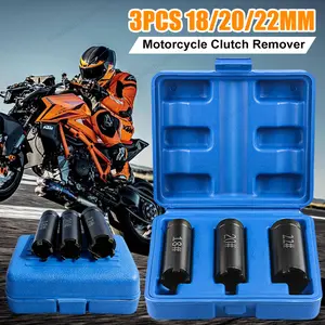 3pcs Motorcycle Clutch Nut Remover 18mm 20mm 22mm Motorcycle Repair Wrench Tool 4-Claws Socket StartUp Disk Replacement Tool Lock Nut Remover Scooters Maintenance Spanner