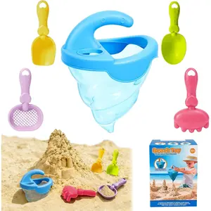 YUTONG Beach Toys for Kids, 5Pcs Sand Spilling Funnel,Set with Shovel Rake Siftersand Spoon,Outdoor Sandbox Toys for Toddlers Age 3+, Pool, Backyard and Summer Beach Activitie