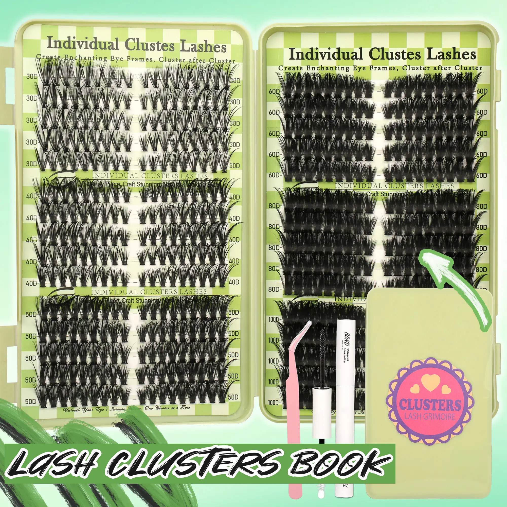 Lashes Lash Clusters Eyelashes Lash Clusters Extensions Kit Eyelash Extension Kit Eye Lashes, Lash Extension Kit Lashes Clusters KitWispy Manga Lashes