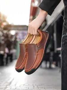 Men's Casual Loafers, Slip-On Lazy Shoes, Business Driving Shoes, Handmade Men's Footwear, Outdoor Wear, Comfortable and Stylish, Pu Leather Shoes