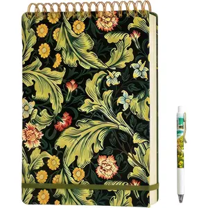 Top Spiral Notebook 8.5x11,Flip Notebook,Top Steno Notepad 240 Pages, College Ruled, Hardcover Top Bound Notebook, Left-Handed,Spiral Notepads for women,Work,Office  to school supplies Carnation