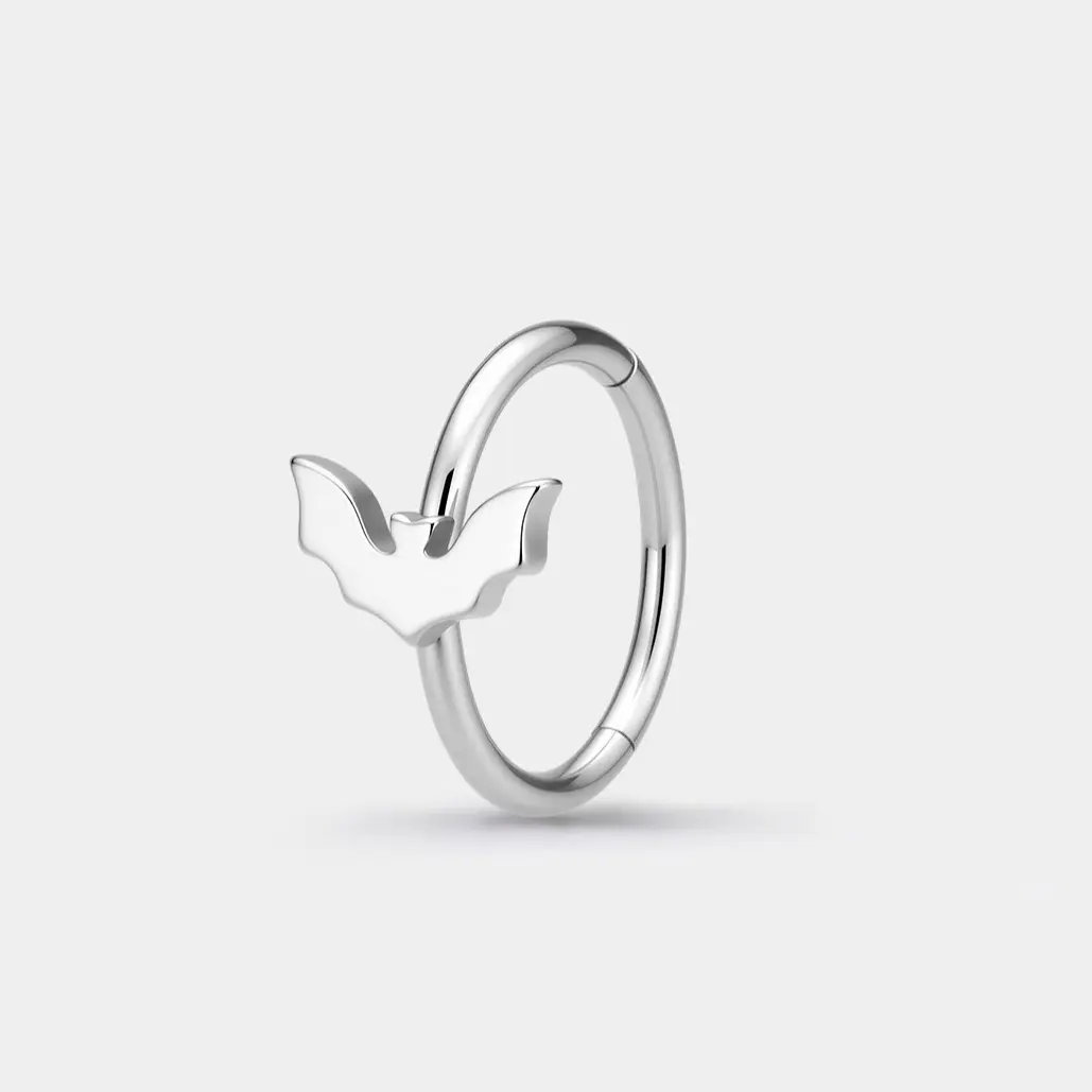 Oufer Flat Bat Nose Hoop Nose Ring