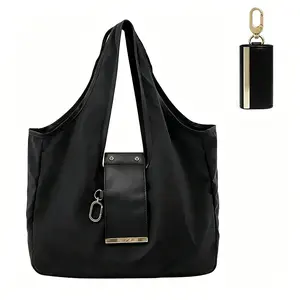 2026 Keychain Storage Tote Bag Compact & Expandable for Household Use, Foldable Home Organizer Bag with Key Ring for Daily Home Grocery