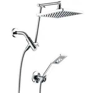 Dual Shower Head Combo with Extension Arm, 8 Inch Rainfall Shower Head with Handheld Shower head