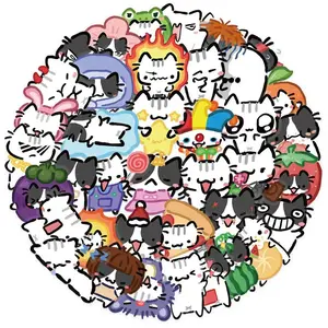 54pcs Transparent Cartoon Cat Sticker Packs | Waterproof PET Decals for Guitar & Journals AnimeWorlds Store