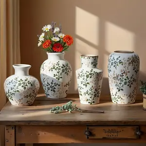 Creative Unique Elegant Blue and Porcelain Vase, New Chinese Ceramic Multiple Models Available, Floral Decorative Bottle for Home Decoration, Dining Table Centerpiece