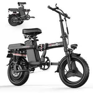 ZAROBIKE F12 500W Adult Folding Electric Bike,Electric Bicycle48V 15Ah, 14" Explosion Proof Tires + Shock Absorption System, 24-32 miles range, Lightweight Commuting Adult Elecric Bike