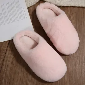 Women's Fuzzy Plush Slippers Cozy Fluffy Indoor Mules, Multiple Colors Soft Warm House Indoor Outdoor Shoes