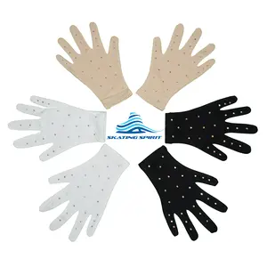Figure Skating and Dancing Performance Gloves - With Rhinestone Decoration