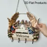 Flat Jesus and Disciples Wall Art Keychain 1 Piece Pack, Exquisite Religious Design with Four Metal Hooks, 10.4"x11.8" Artificial Wood & Metal Frame, Porch Welcome Sign, Farmhouse Style Seasonal Home Decor, Intricate Craftsmanship,gift Father's Day Gift s