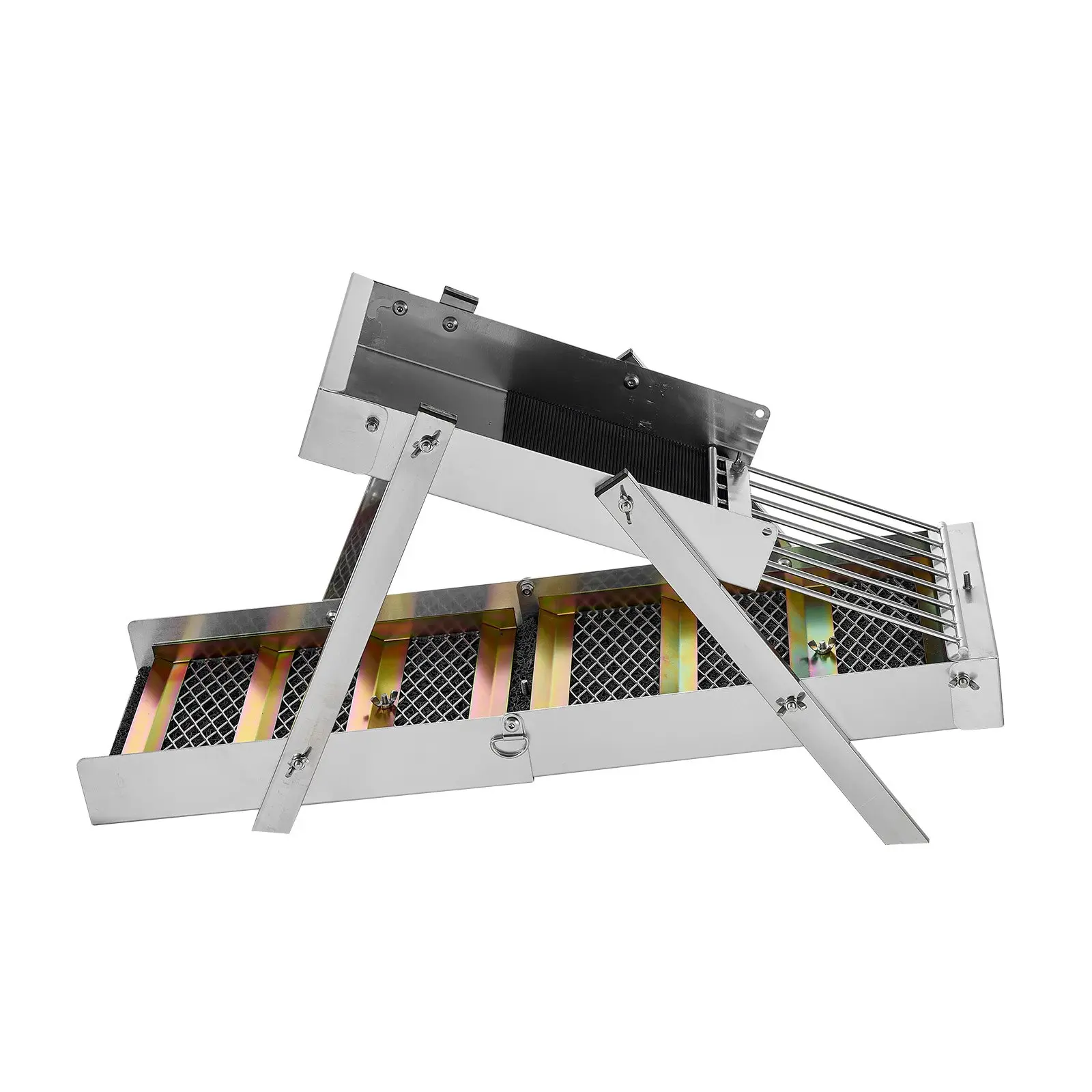 【DealsForYouDays】VEVOR 50-in Dual-Mode High Banker Gold Sluice Box (SL-50S), 2-in-1 Aluminum Alloy Portable Mining Tool Kit (10.85 lbs, 50x13.78x2.44 in) with Drawstring Pack, Shoulder Strap, Gloves for Gold Prospecting, Hiking, Road Trips