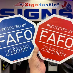 FAFO 2nd Amendment Yard Sign 9.75” Security signage.  Security sign. Decor Sticker Print