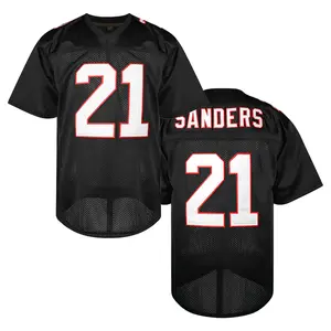 Men's #21 Football Jerseys - Polyester V-Neck Athletic Tops with Embroidered Letters & Numbers for Men - Loose Fit Training & Outdoor Sports