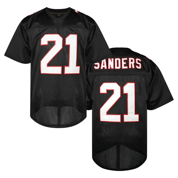 Men's #21 Football Jerseys - Polyester V-Neck Athletic Tops with Embroidered Letters & Numbers for Men - Loose Fit Training & Outdoor Sports