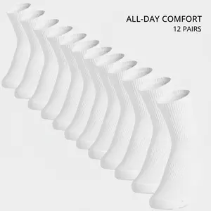 Womens Crew Socks Thin Cotton Long Socks Arch Support Casual Workout High Socks 6 Pairs