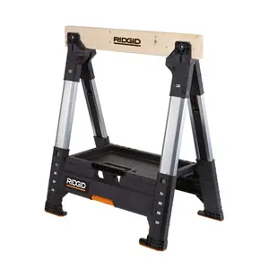 Heavy-Duty Folding Sawhorse – 32" Polypropylene Work Support with Adjustable Legs & 3000 lbs Load Capacity