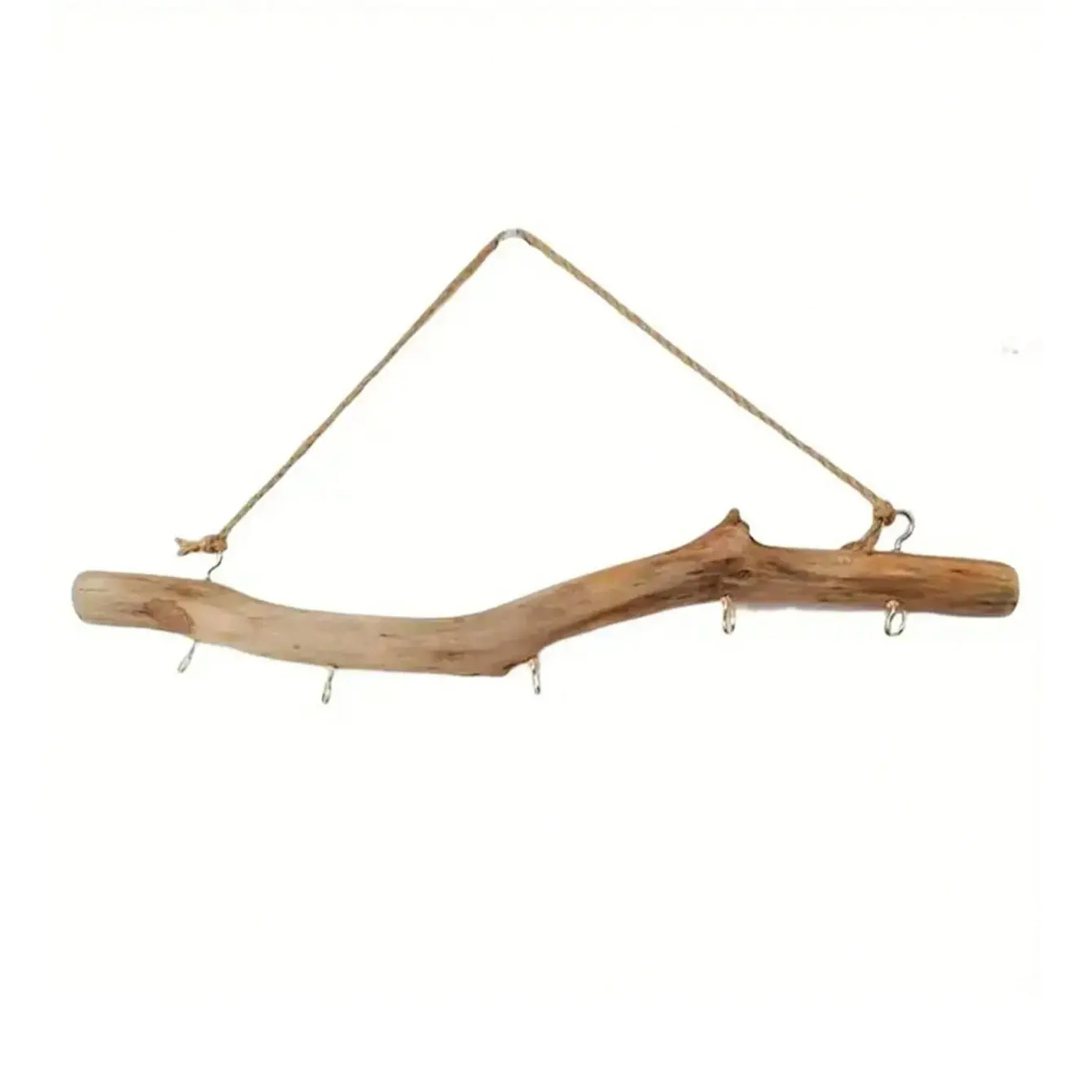 Country Style Wooden Driftwood Hooks, Wall Mounted Branch Hook Rack, Decorative Key Hook, Jewelry Storage with 5 Hooks, Home Kitchen Organizer, Bathroom Decor, Key Holder, Wall Mount Design