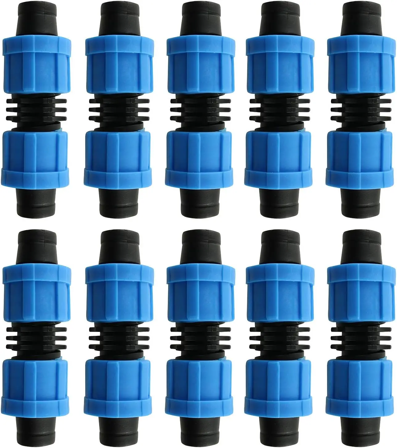10 count Drip Irrigation Coupling 16mm Blue Connector Farm Irrigation Tools 1/2" Universal Joint Drip Irrigation Tube Fittings for  16-17mm Drip Irrigation Tube