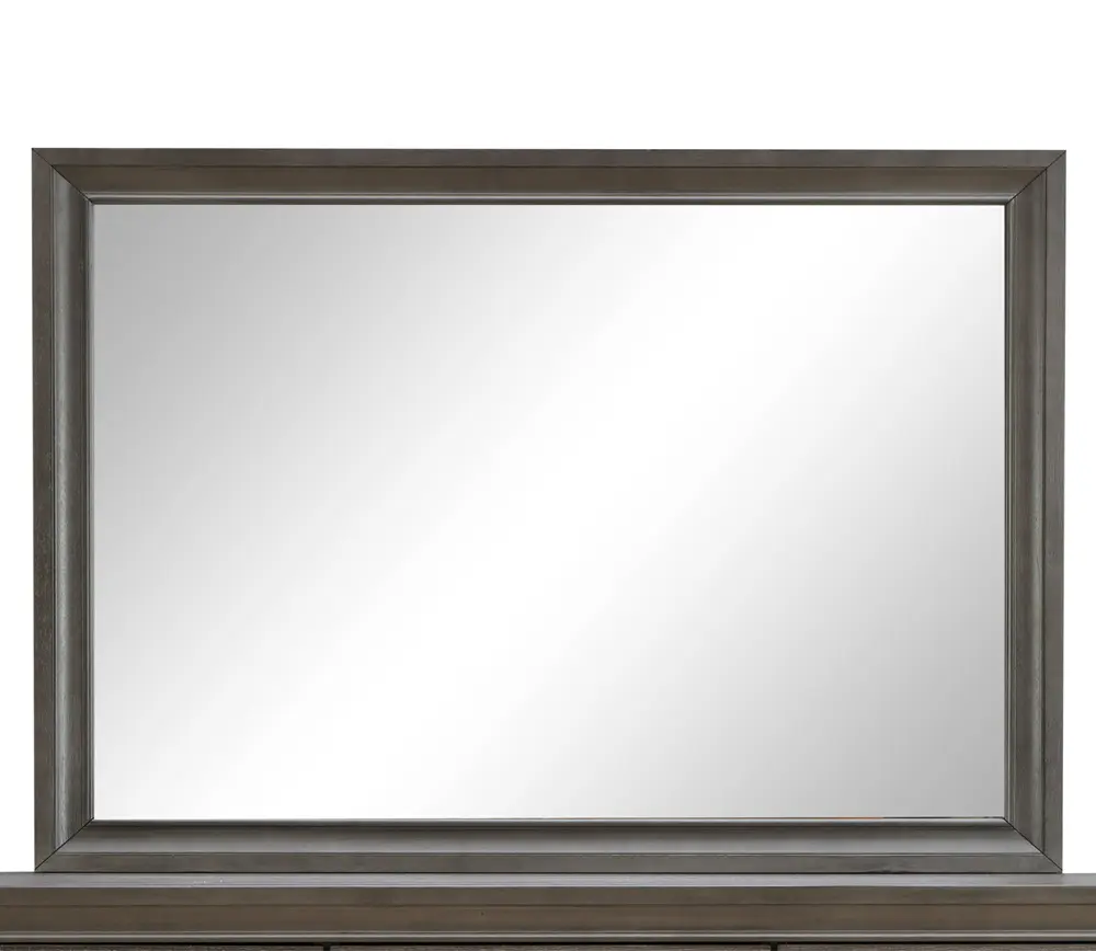 Gray Wall Mirror with Elegant Frame, Madrid Design