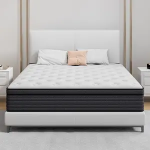 Modern Medium Firm Hybrid Mattress in a Box | Pocket Springs + High-Density Foam | Breathable Cooling Twin/Full/Queen/King