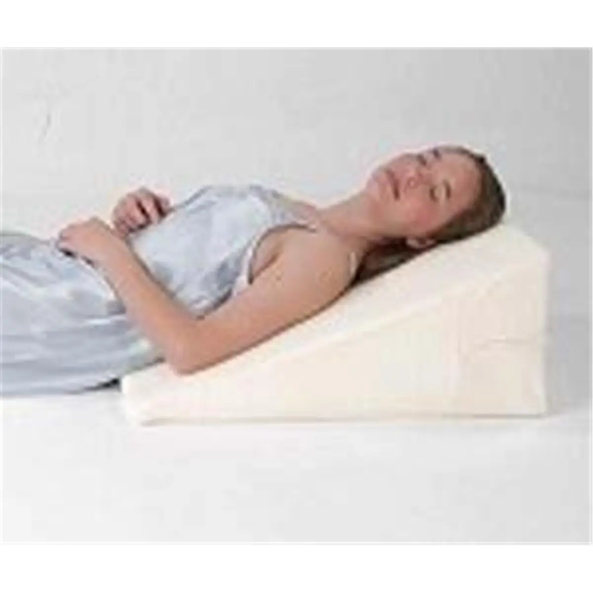 Memory Foam Bed Wedge Bedding Accessory - PU Material, Firm Support, 25 x 24 x 12 in, Removable Sherpa Cover, Head Elevation, Living Health Products AZ745513-12