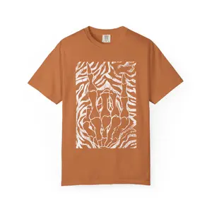 White Abstract Zebra Hands T-shirt | Animal Print Graphic Tee