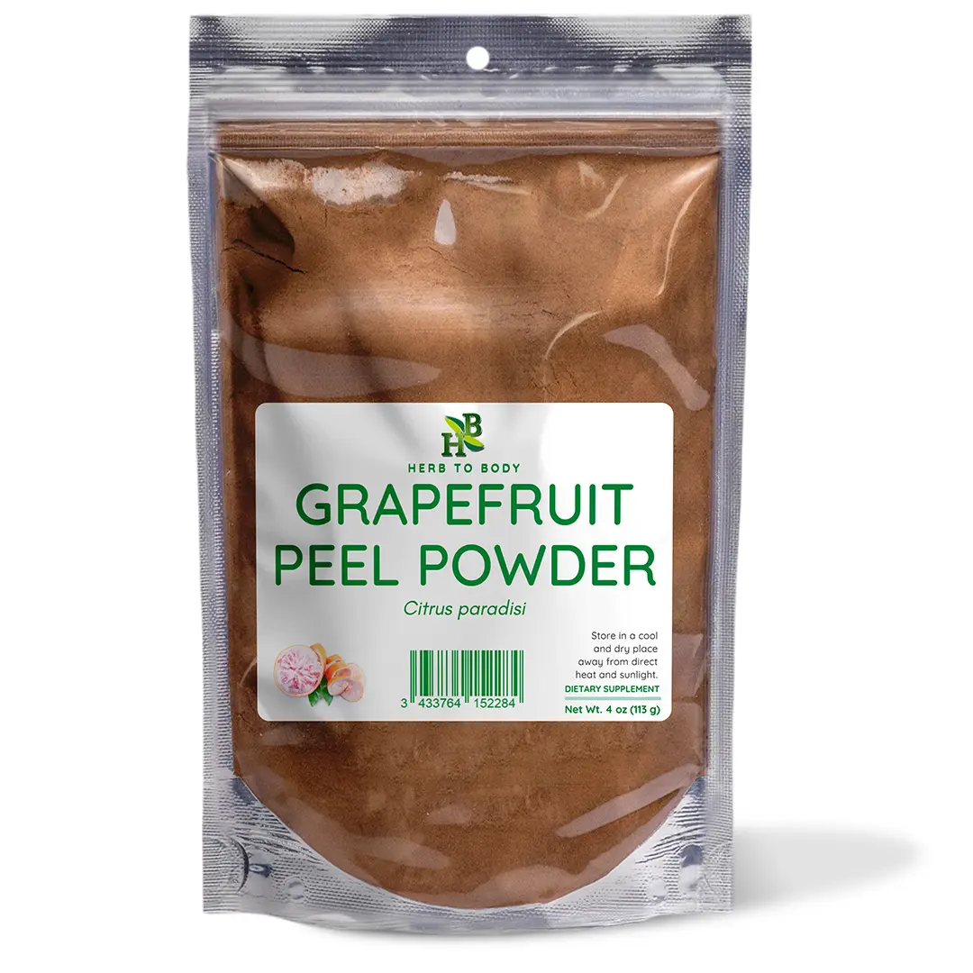 Grapefruit Peel Powder - 4 oz (113 G) |  Organic Herbal Supplement for Health & Nutrition Support | Herb To Body