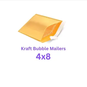 25 Count Kraft Bubble Mailers 4x8 for Shipping and Packaging