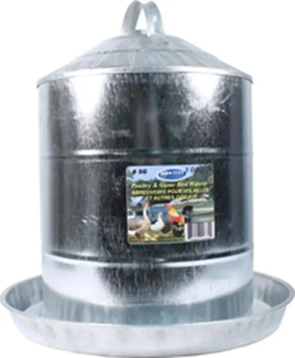 Farm-Tuff Galvanized Poultry & Game Bird Waterer - 5 gal