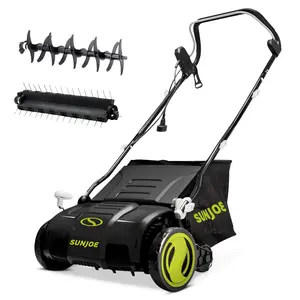 Sun Joe 15" Electric Dethatcher Scarifier with 13.2 Gallon Bag, 13 Amp, AJ805E