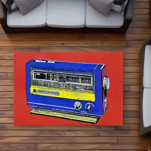 Begin Home Decor C1ROAR35RXDFWG 3 x 5 ft. Retro Radio Alarm Rectangle Area Rug - Man Cave Outdoor Home Decor