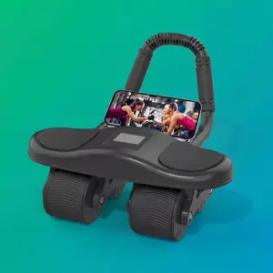 Ab Wheel Flat Supportbelly Roll-Two in One Abdominal Wheel  Wheel Roller for Core Training, with Timer/Phone Holder