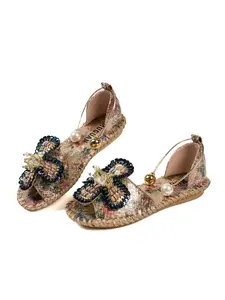 Women's Floral Pattern Sandals, Comfortable Indoor Outdoor Shoes, Fashionable Floral Design, Perfect Gift for Women, Stylish and Comfortable