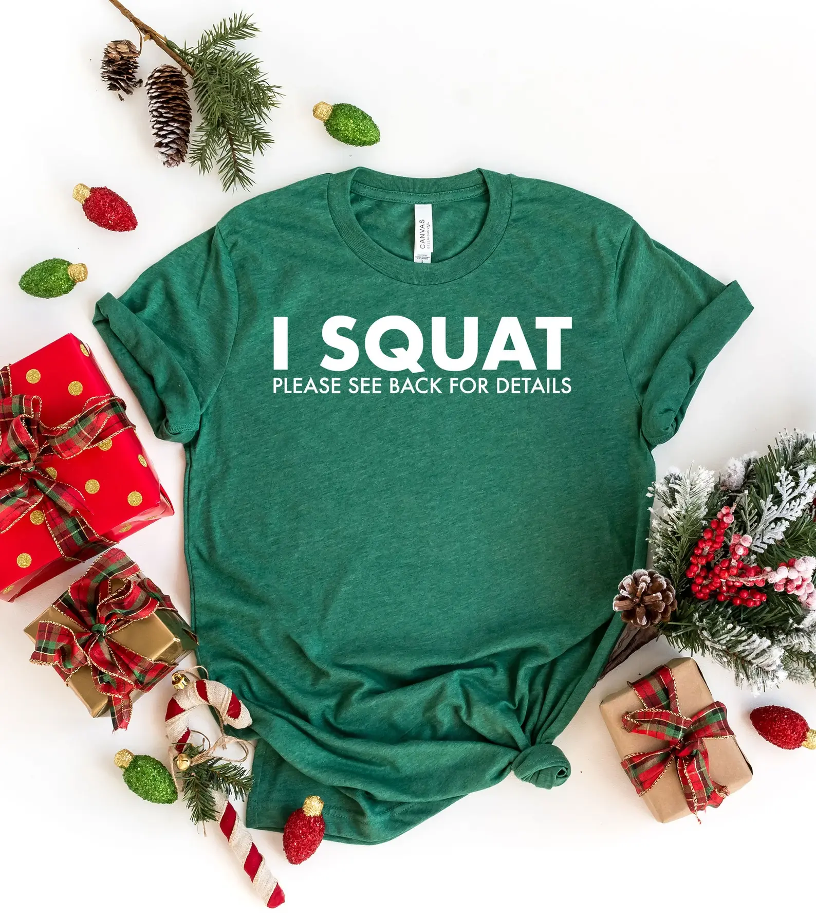 I Squat Please See Back For Details Funny Gym Graphic T-Shirt Workout Lifting Short Sleeve Maroon Tee For Women