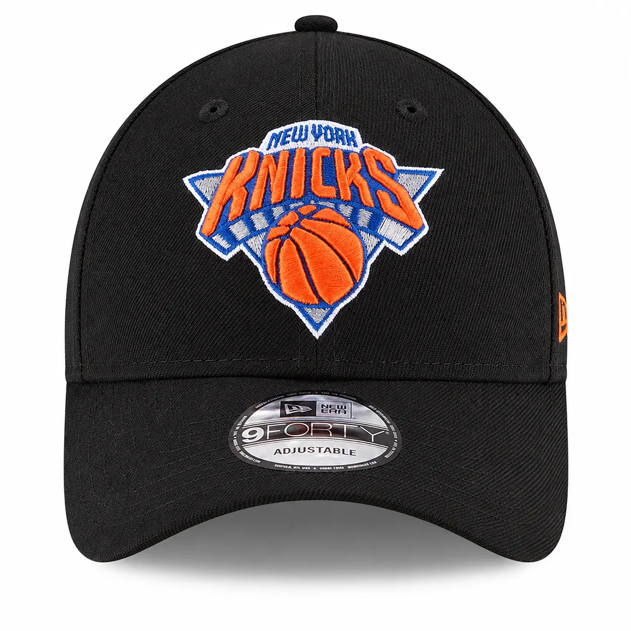 NEW ERA 39THIRTY NBA New York KNICKS Basketball Embroidered Cap, BLACK Adjustable Snapback & Fitted Flat Brim Hat, Black Orange Streetwear Baseball Cap for Men and Women
