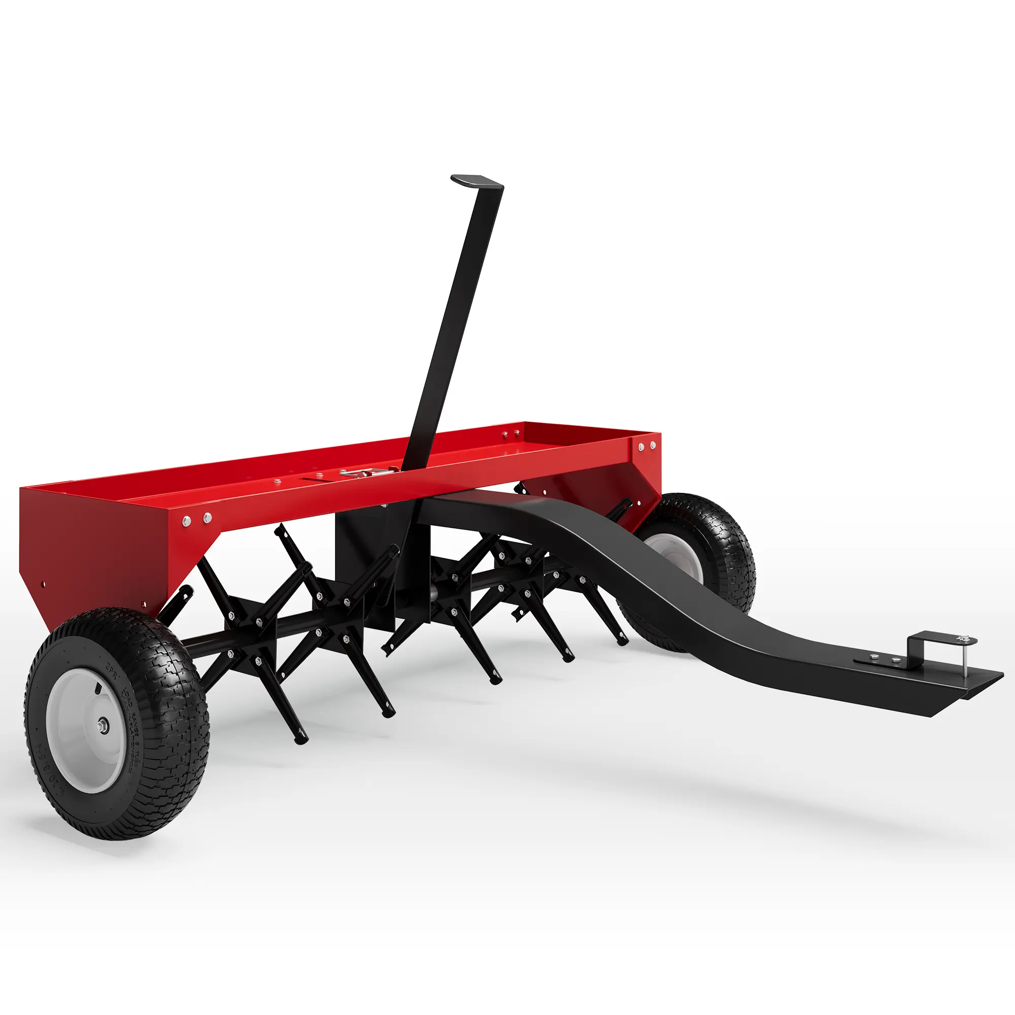 Heavy duty steel trailer lawn plug aerator -40 inch global suspension - ideal choice for garden, lawn, and farm equipment accessories