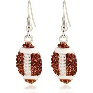 Classic Baseball Cubic Zirconia Basketball Volleyball Football Soccer Sports Earrings Stud Posts Ideal Present for Women Girls Men Boys