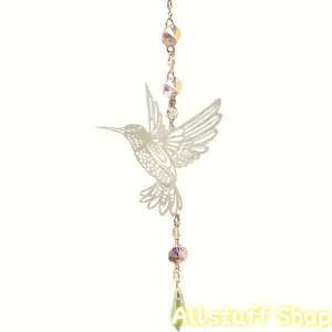 1pc Elegant Crystal Hummingbird Suncatcher and Wind Chime - Sparkle Your Wedding, Home, and Car with Everyday Elegance